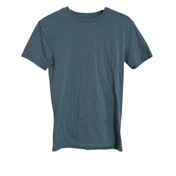 Zara Slim Fit Crewneck Short Sleeve Pullover Plain T Shirt Blue Size Small - Picture 1 of 5